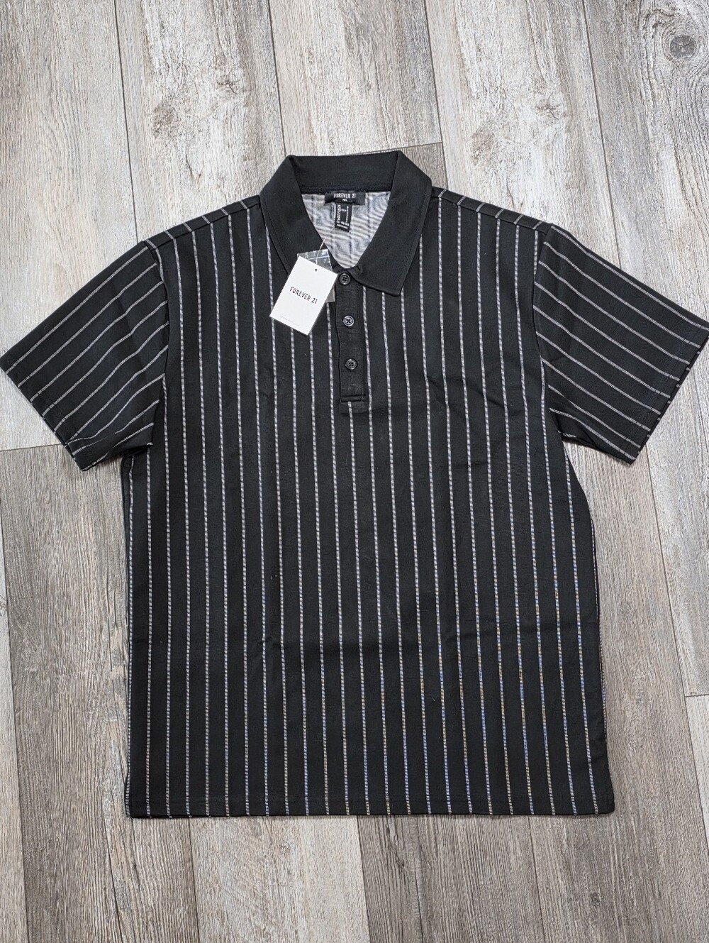Forever 21  Men's Pinstripe Classic Polo Sz Sm *NWT